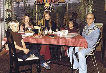 Kerr family at dining table